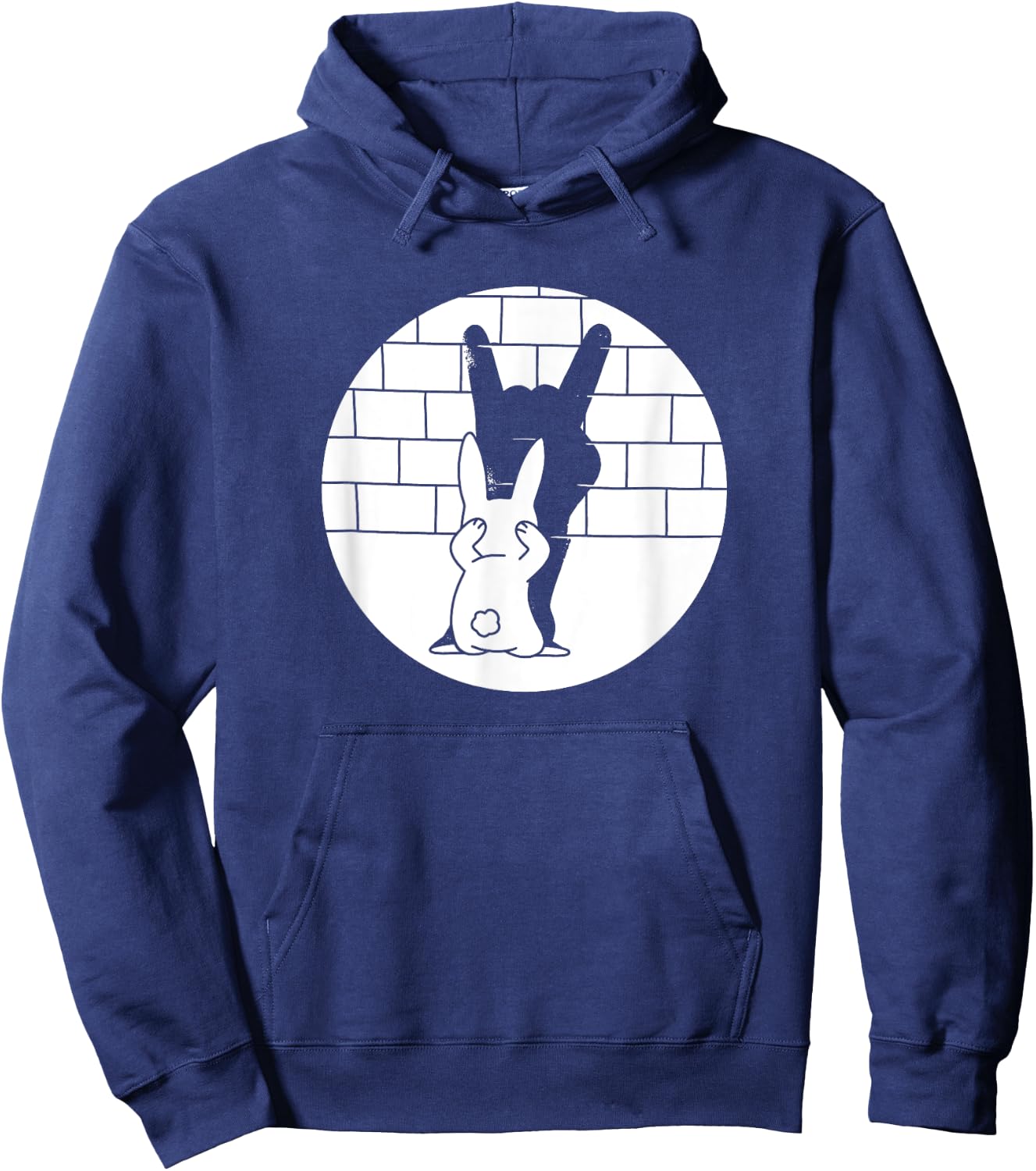 Funny Easter Bunny Heavy Metal Fan Rock Festival Rabbit , black Hoodie - Hoodie | Navy