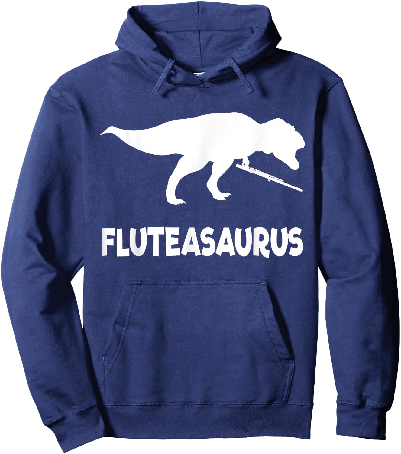 Funny Fluteasaurus Flute Dinosaur (Flute Shirt) Hoodie - Hoodie | Navy