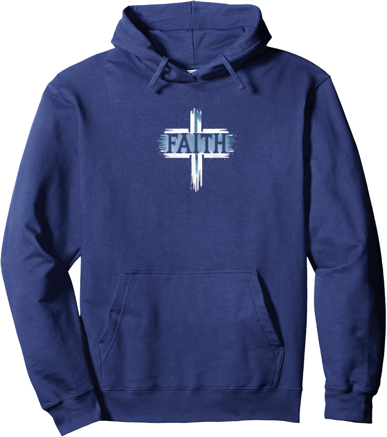 Faith Cross Minimalist Jesus Believe Religious Christian Hoodie - Hoodie | Navy
