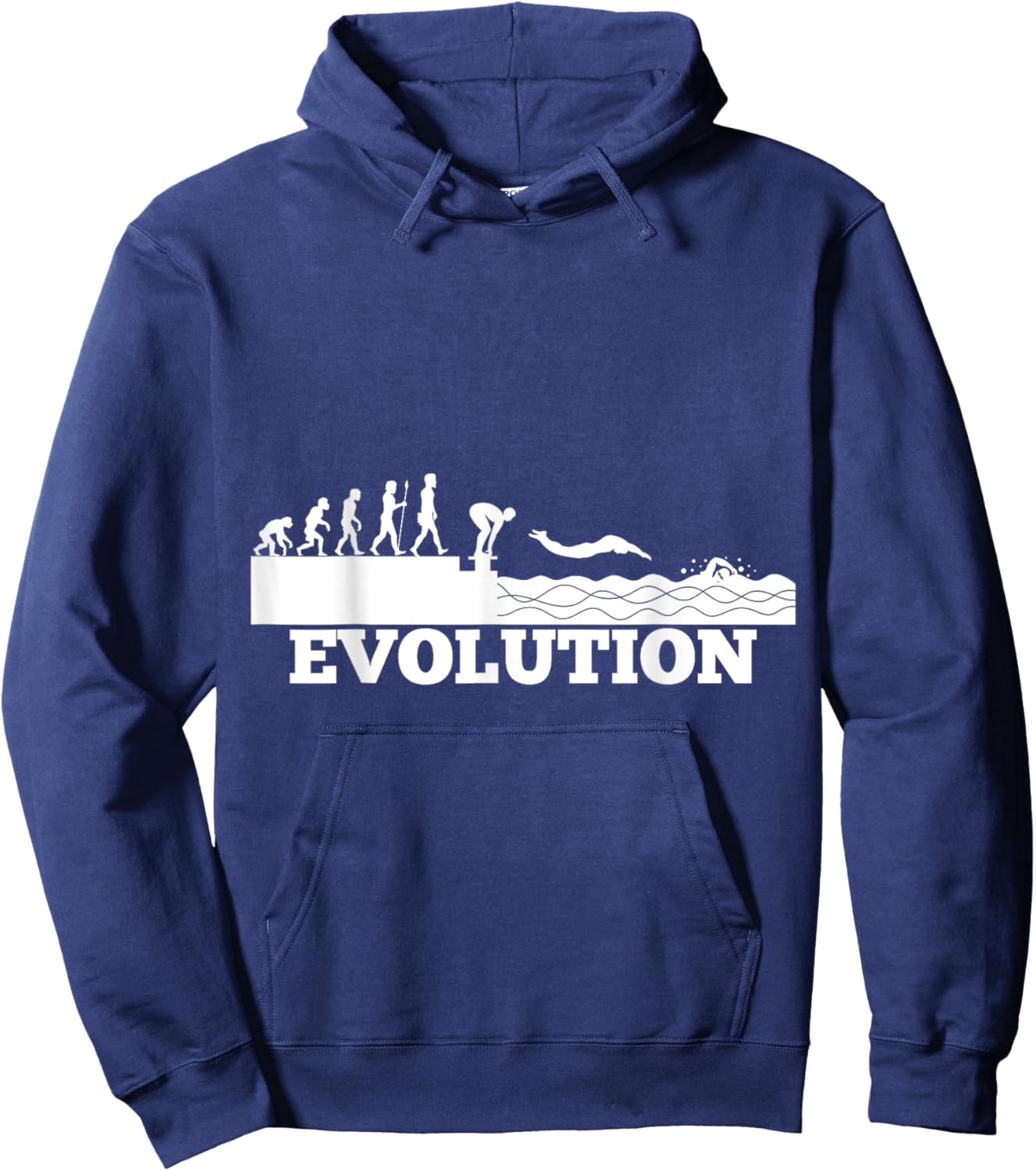 Fun Evolution Swimming Pool Swim Sport Lover Gift Hoodie - Hoodie | Navy