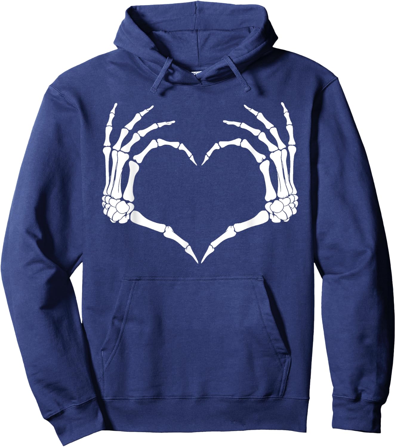 Skeleton Heart Hand Sign Family Women Girl Halloween Costume Hoodie - Hoodie | Navy