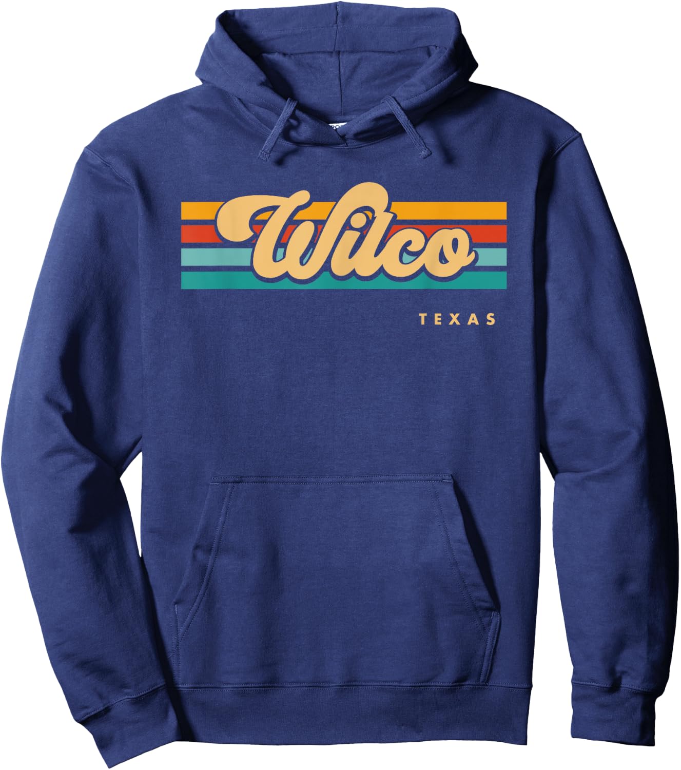 Vintage Sunset Stripes Wilco, Texas Hoodie - Hoodie | Navy