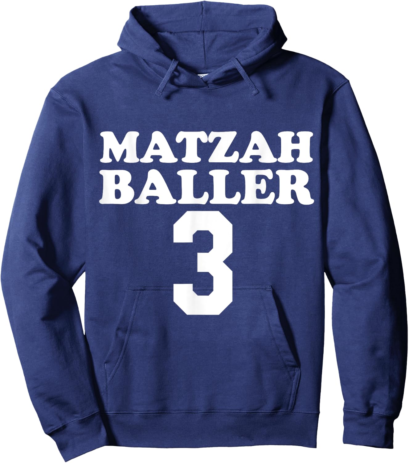 MATZAH BALLERS 3 Funny Jewish Pun Basketball Team Jersey Hoodie - Hoodie | Navy