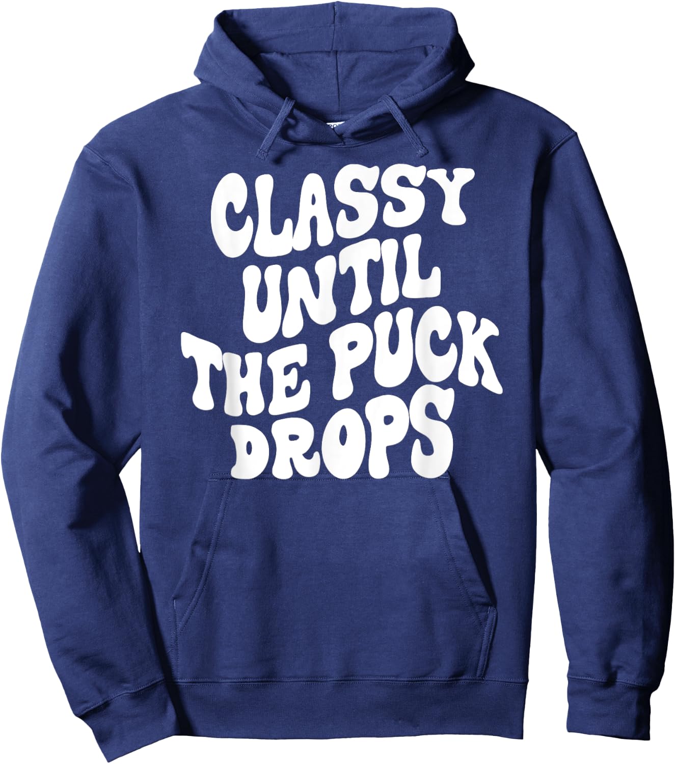 Hocky Lover Hockey Mom Retro Groovy Funny Classy Until the P Hoodie - Hoodie | Navy