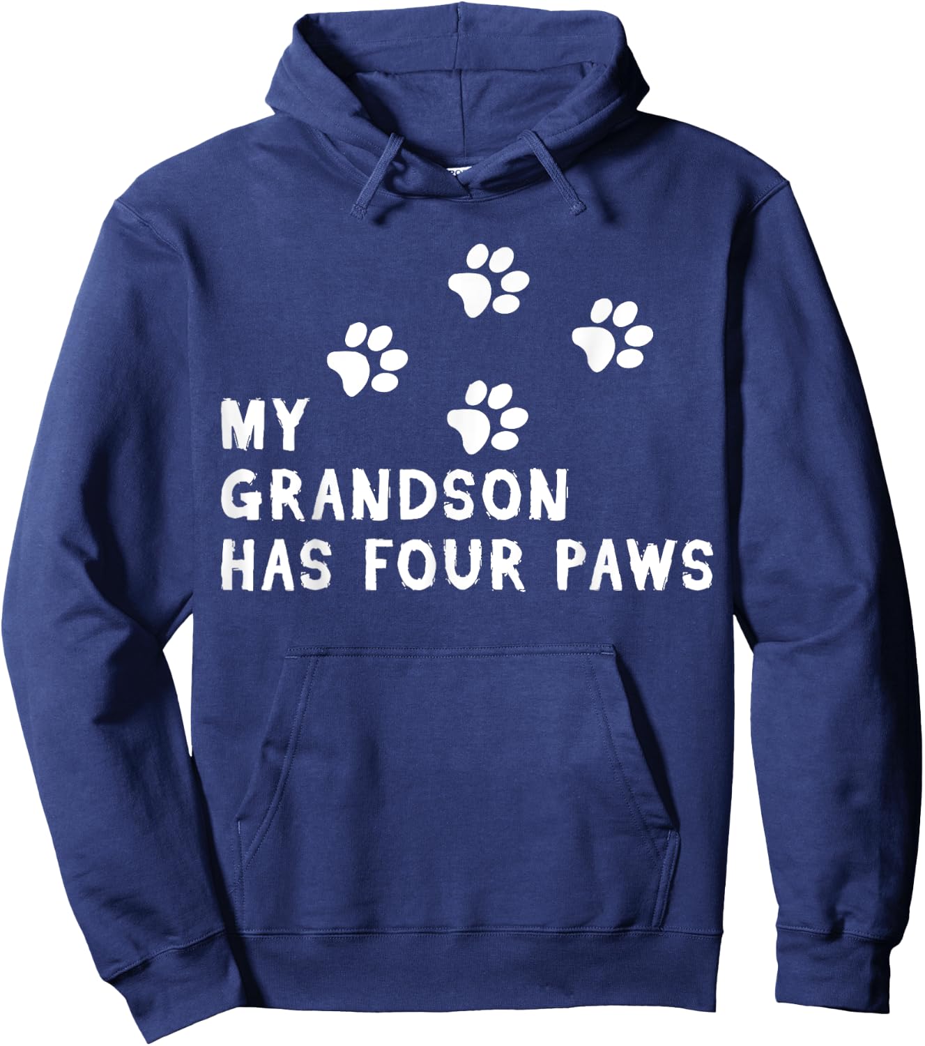 My Grandson Has Four Paws Dog Fur Parent Hoodie - Hoodie | Navy
