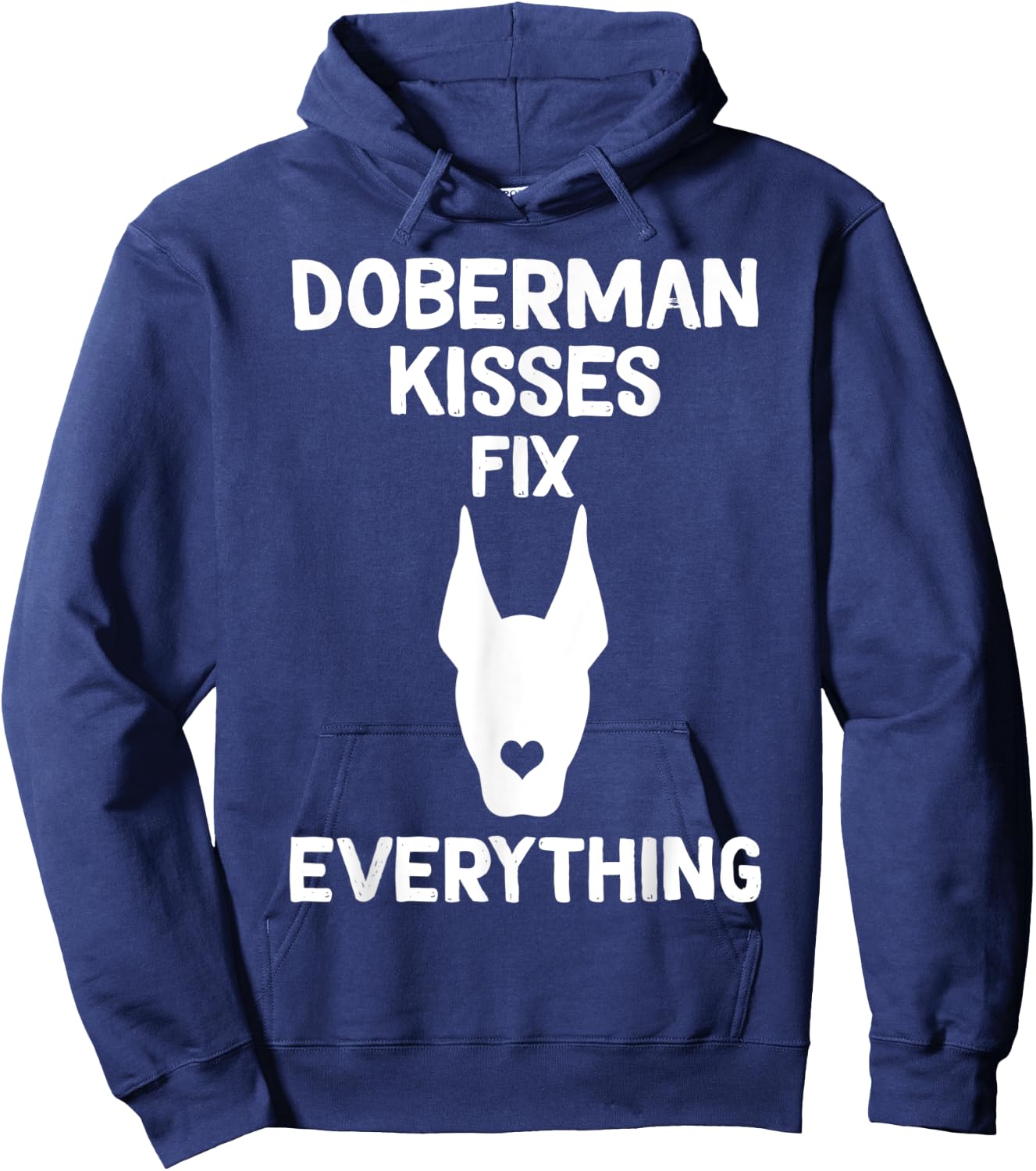 Doberman kisses fix everything Dobie Mom Hoodie - Hoodie | Navy