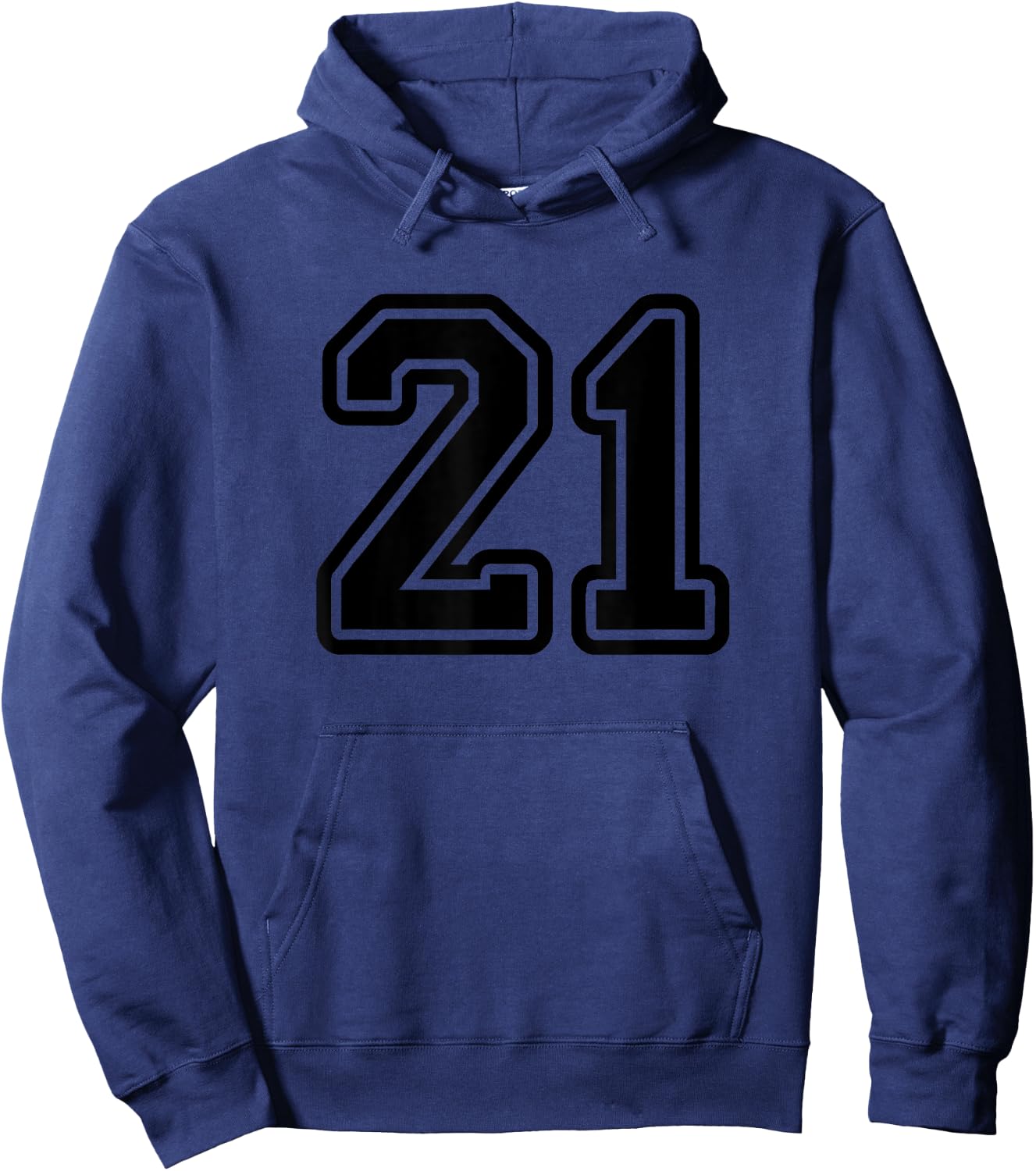 Number #21 Black Sport Varsity Number 21 Hoodie - Hoodie | Navy