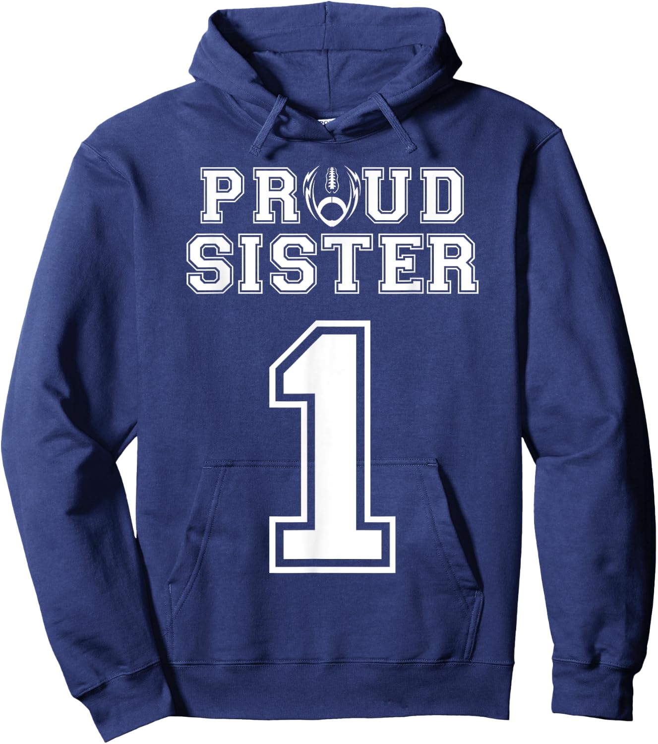Custom Proud Football Sister Number 1 Personalized Women Hoodie - Hoodie | Navy