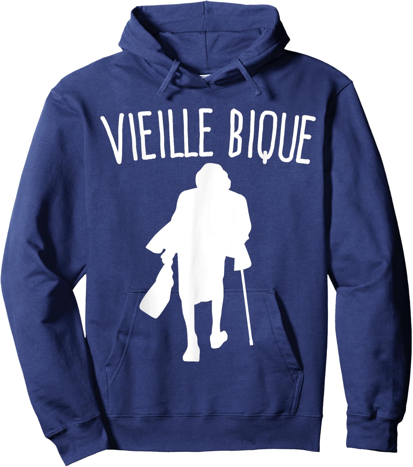Vieille Bique | Gift Old Bique | Humour Granny , Black, S Hoodie - Hoodie | Navy