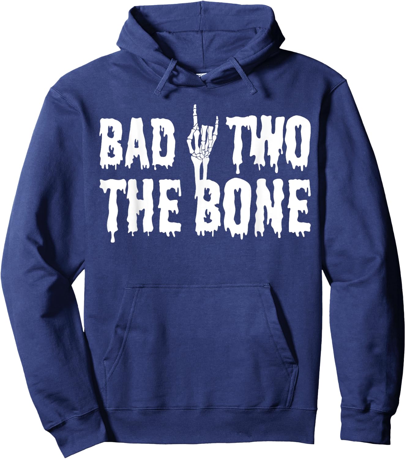 Bad Two the Bone 2nd Birthday 2 Years Old Gothic Birthday Hoodie - Hoodie | Navy