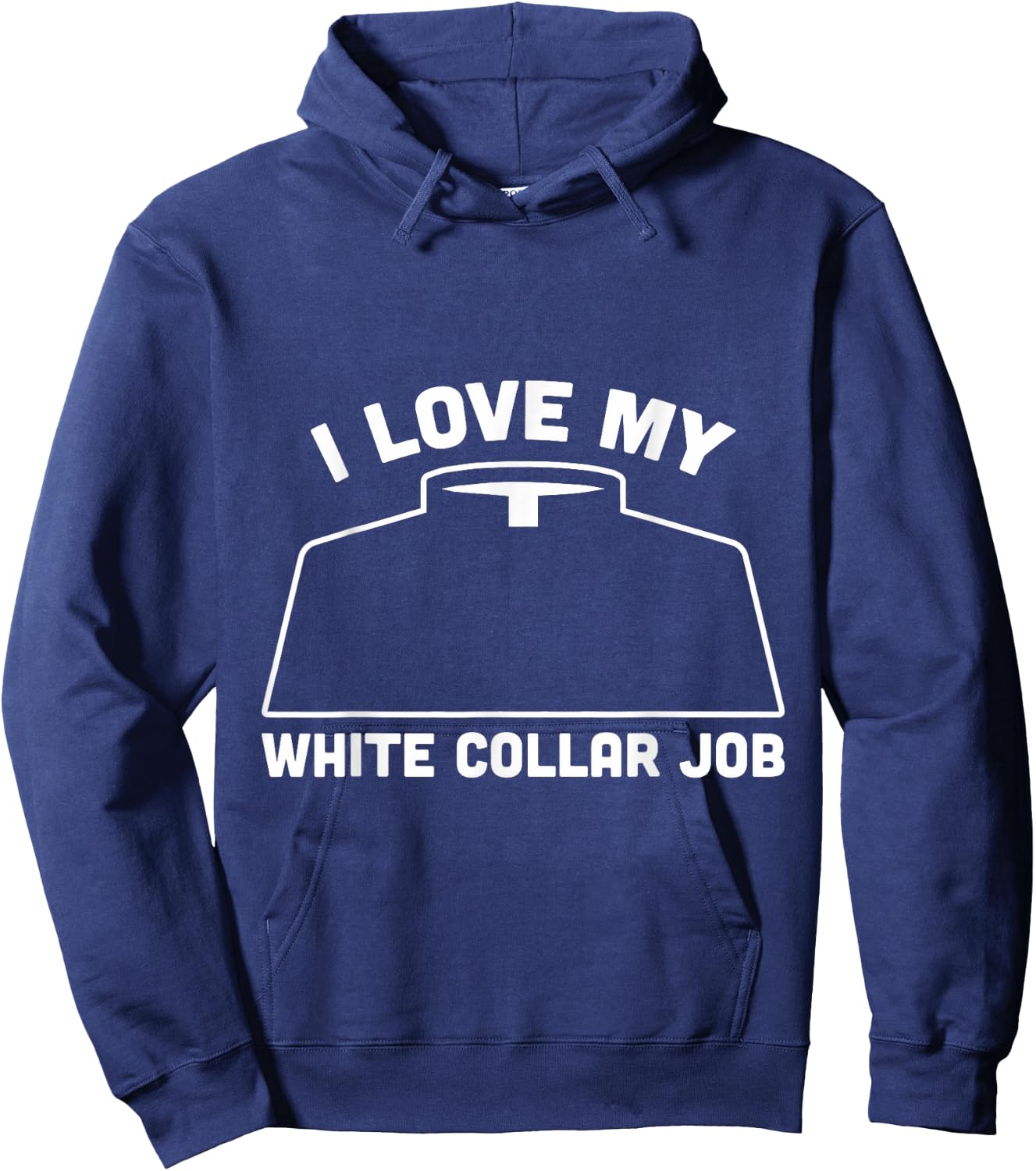 I love my white collar Job Priest Pastor Hoodie - Hoodie | Navy