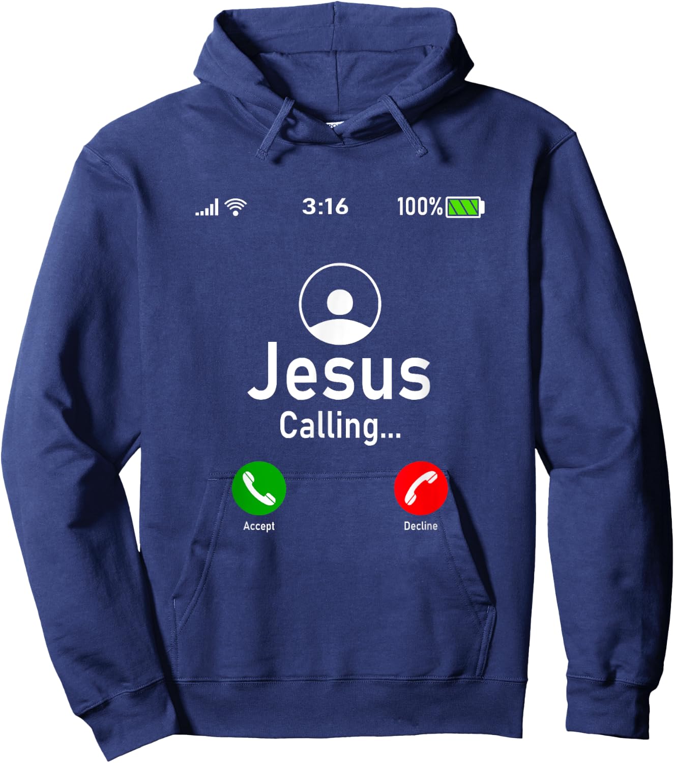 Jesus is Calling - Funny Jesus Christ Phone Christian Gift Hoodie - Hoodie | Navy