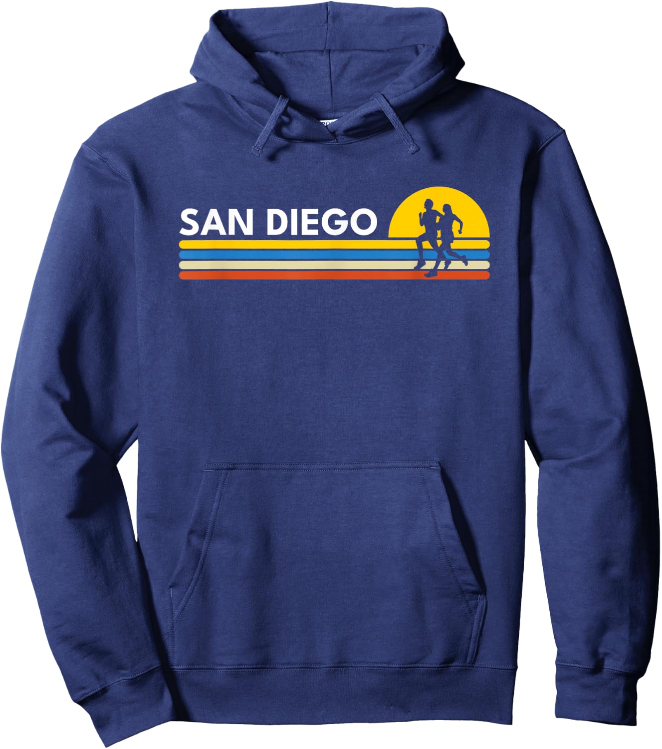 San Diego CA California Runner Vintage Retro Souvenirs Hoodie - Hoodie | Navy