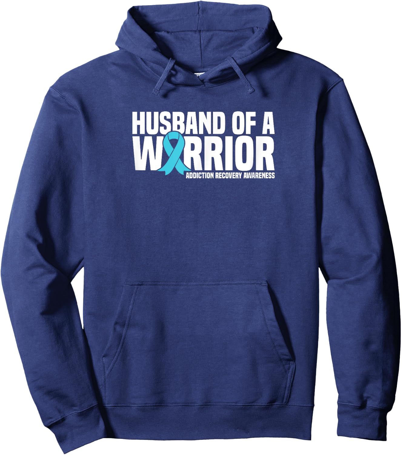 Husband of a Warrior Addiction Recovery Awareness Hoodie - Hoodie | Navy