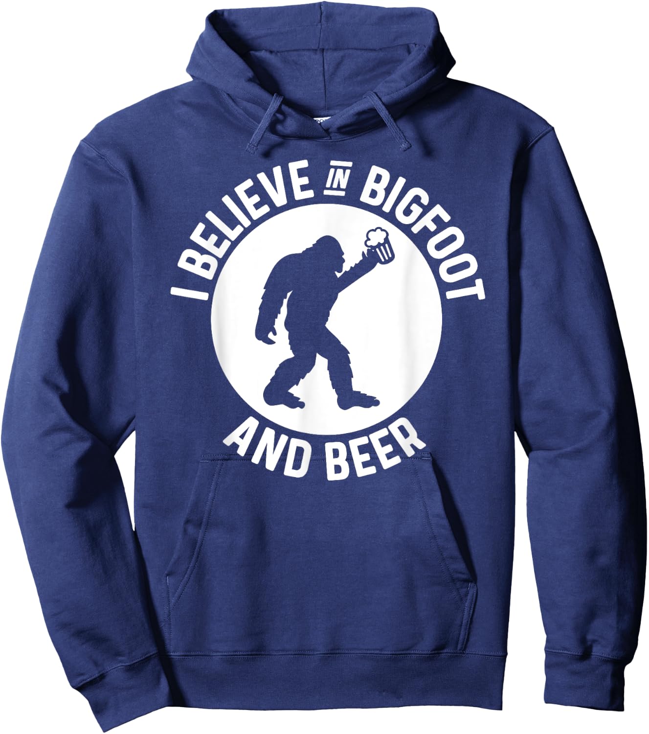 I Believe In Bigfoot & Beer Funny Sasquatch Hoodie - Hoodie | Navy