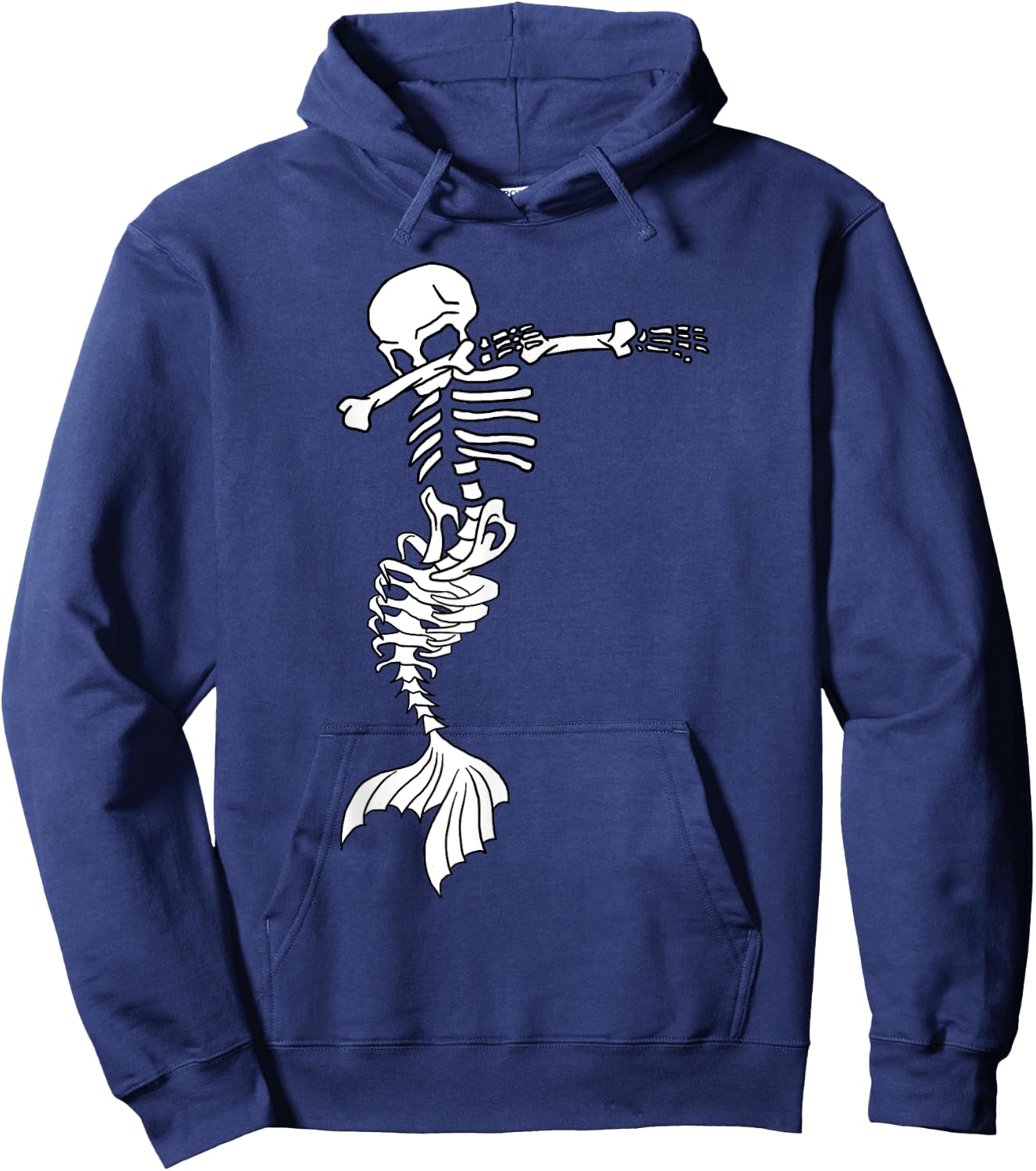 Dabbing Mermaid Skeleton Halloween Creepy Dab Spooky Hoodie - Hoodie | Navy