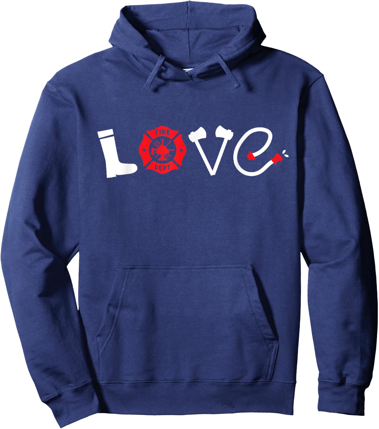 Firefighter Girlfriend Girl Wife Love Hoodie - Hoodie | Navy
