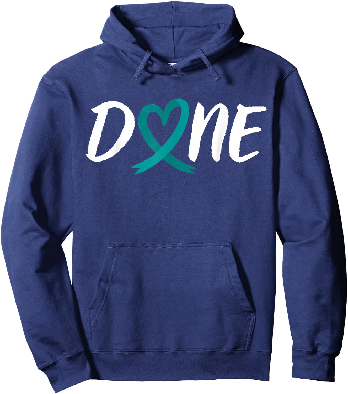 Done Last Day Of Radiation Chemo Ovarian Cancer Heart Hoodie - Hoodie | Navy