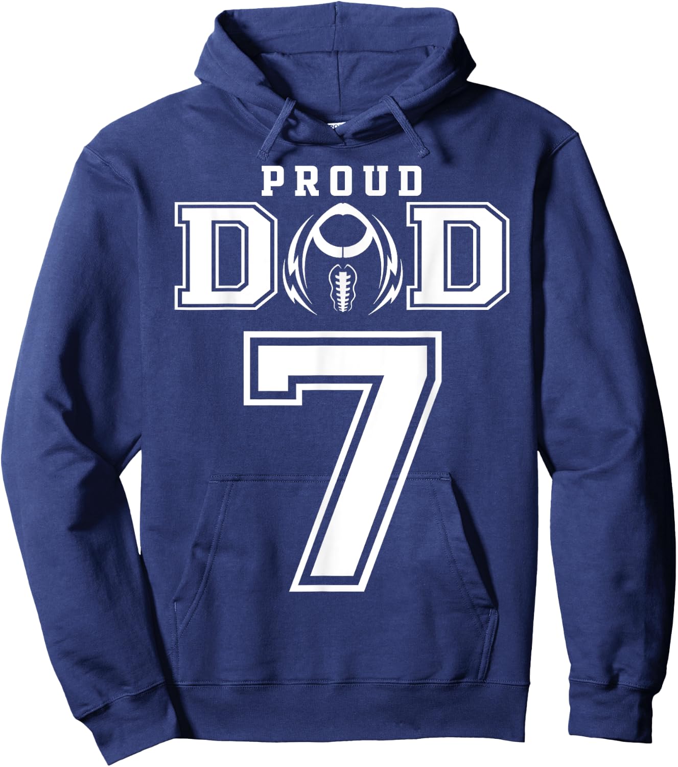 Custom Proud Football Dad Number 7 Personalized Hoodie - Hoodie | Navy