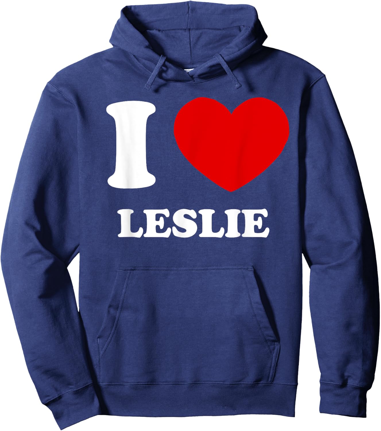 I Love Leslie I Heart Leslie Funny Leslie Hoodie - Hoodie | Navy