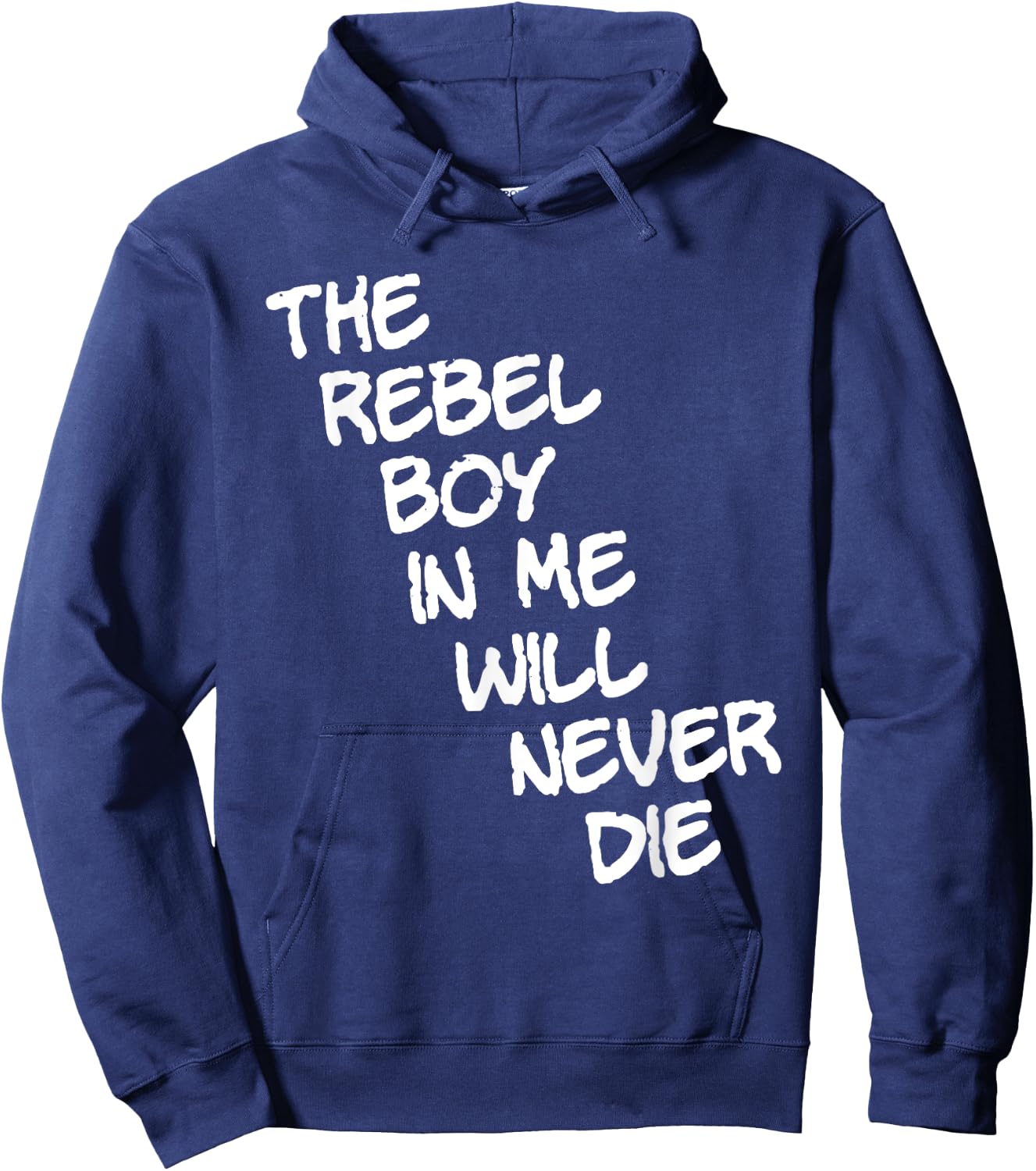 The rebel boy in me will never die (white) Hoodie - Hoodie | Navy
