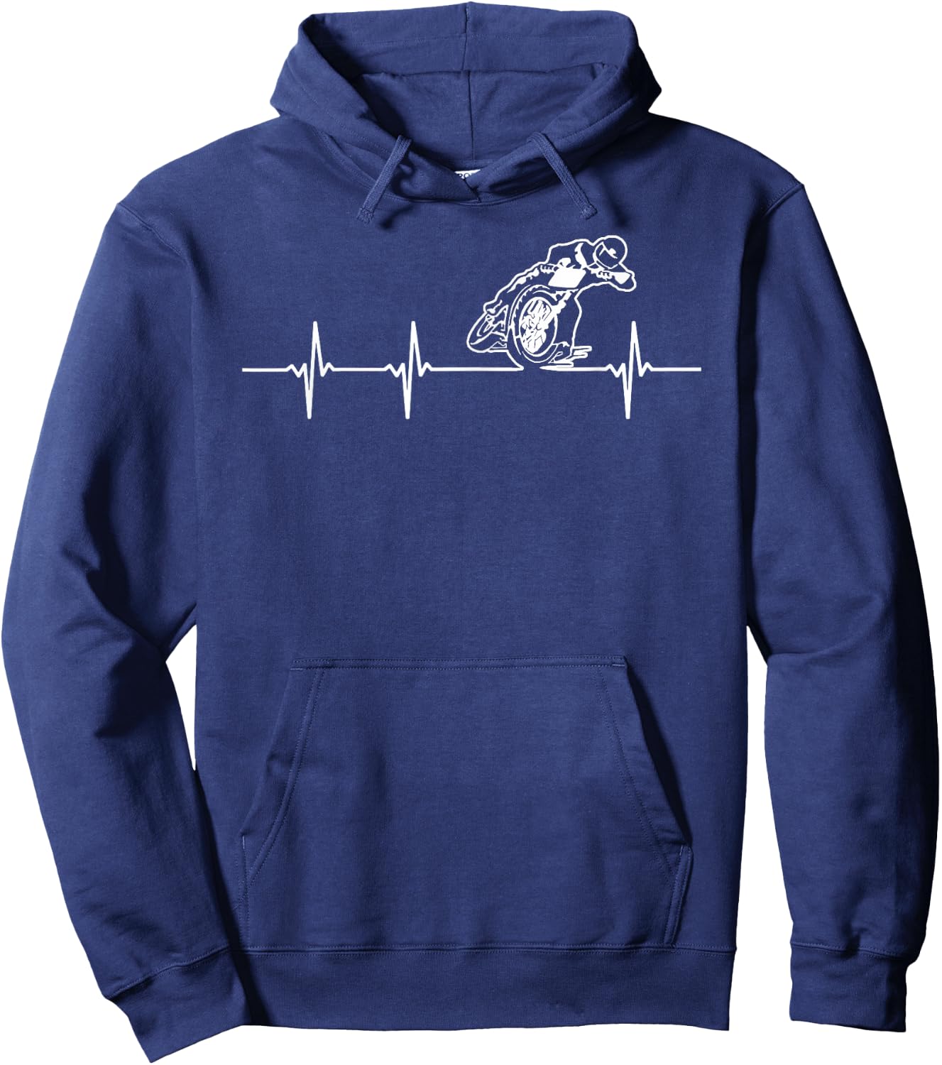 FLAT TRACK MOTORCYCLE heartbeat racing speedway shirt Hoodie - Hoodie | Navy