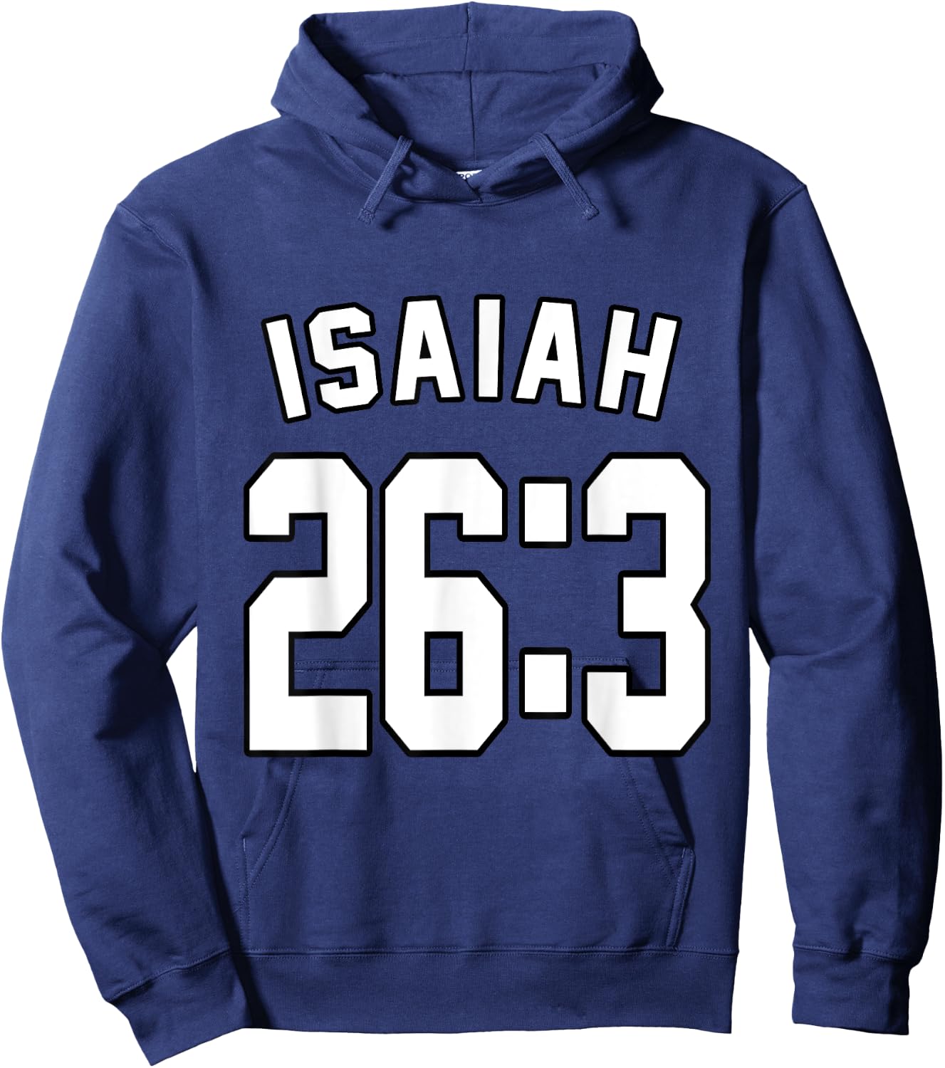 Isaiah 26:3 Sports Jersey Christian Faith Motivation Apparel Hoodie - Hoodie | Navy