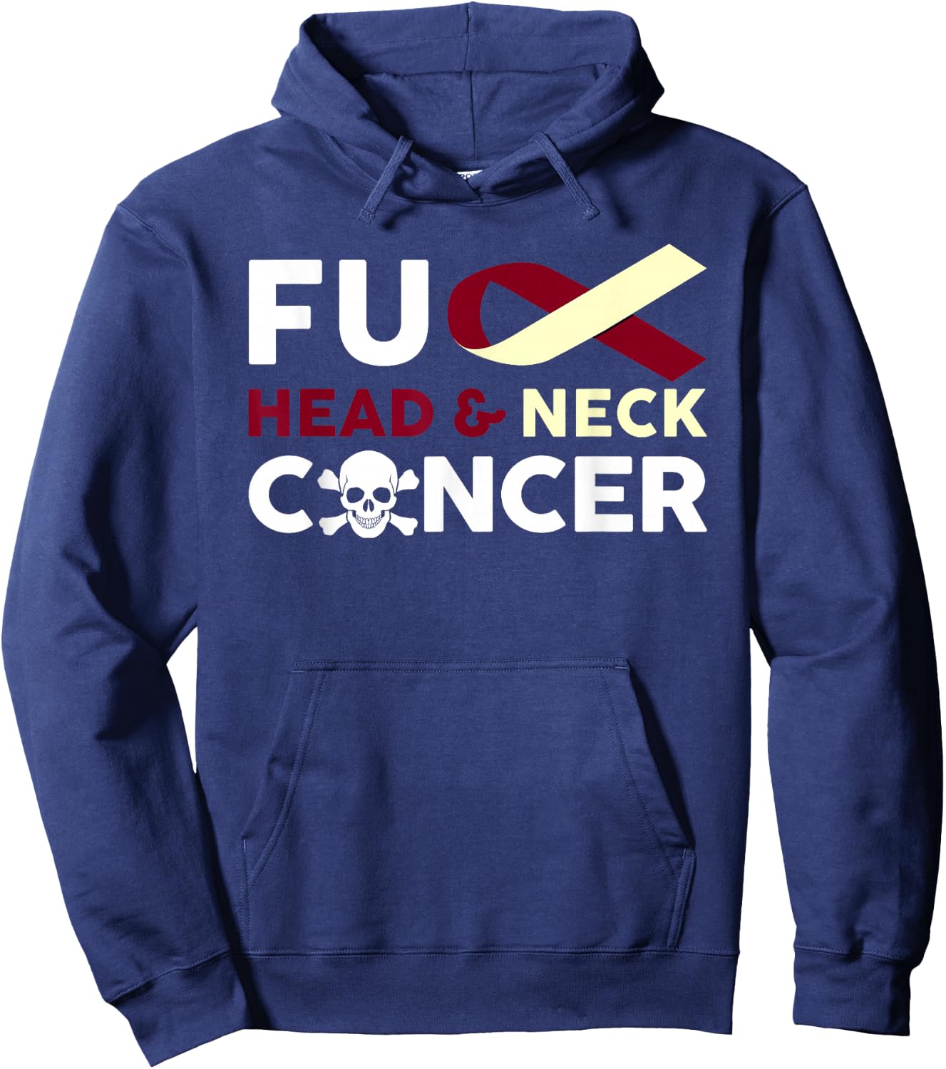 Fuck Head And Neck Cancer T Shirt Fighting Cancer Together Hoodie - Hoodie | Navy