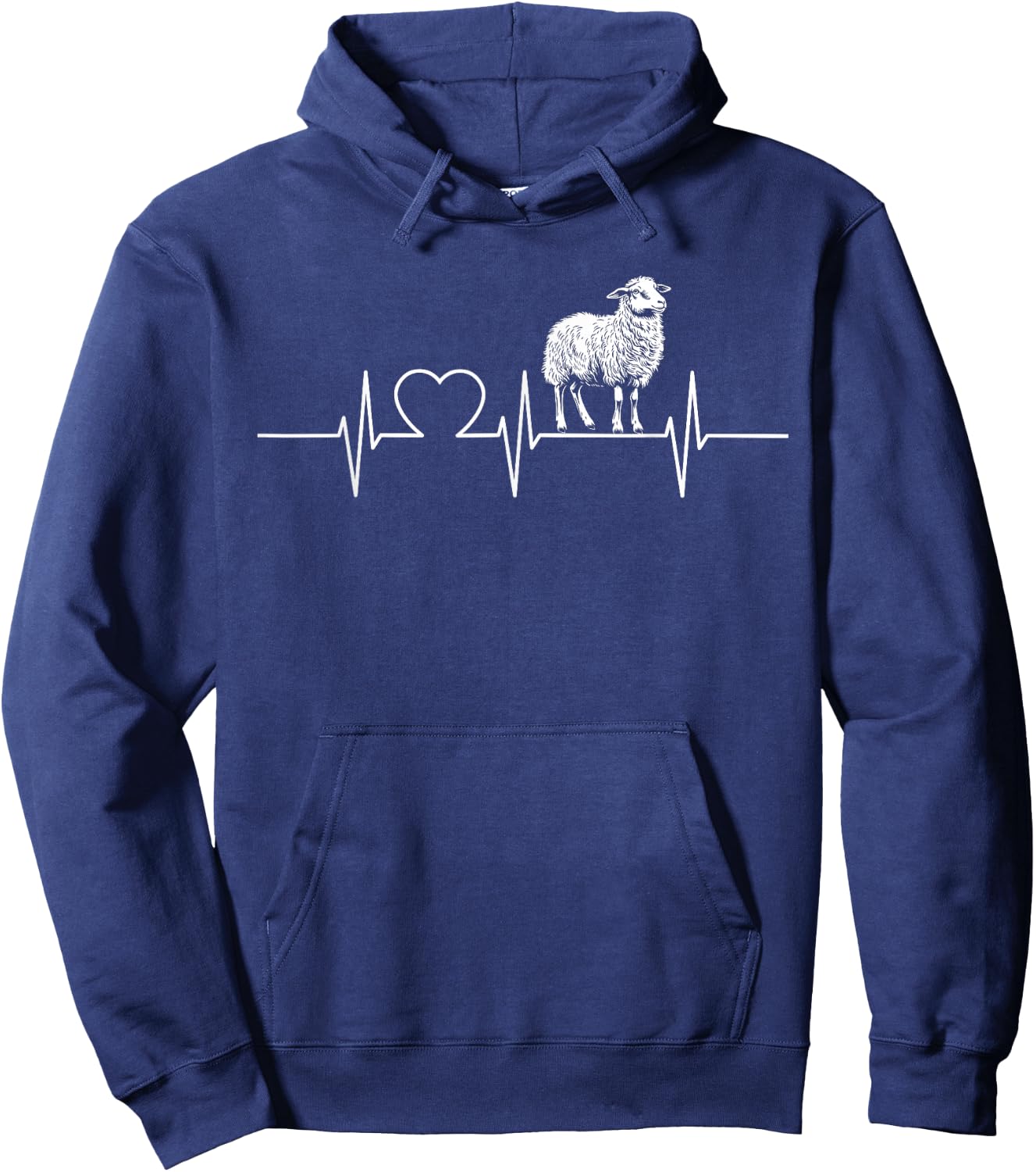 Sheep Heartbeat Sheep Sheep , black Hoodie - Hoodie | Navy