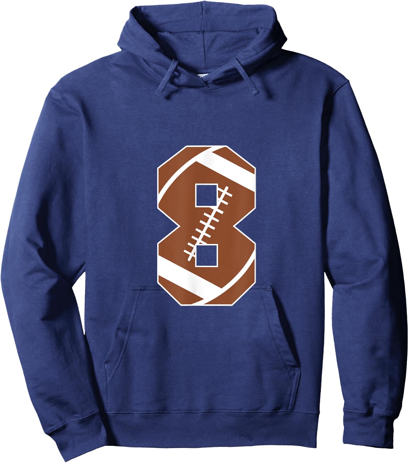 8th Birthday Kids Football Birthday Party 8 Years Old Boys Hoodie - Hoodie | Navy