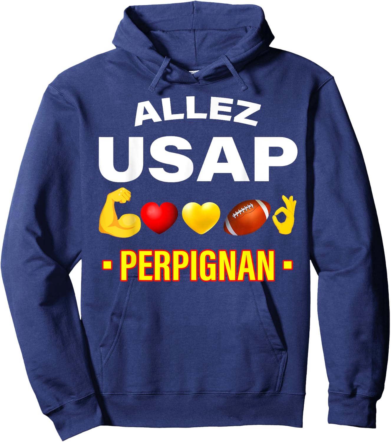Rugby Perpignan Pride Supporter Man Woman Child , Black, S Hoodie - Hoodie | Navy