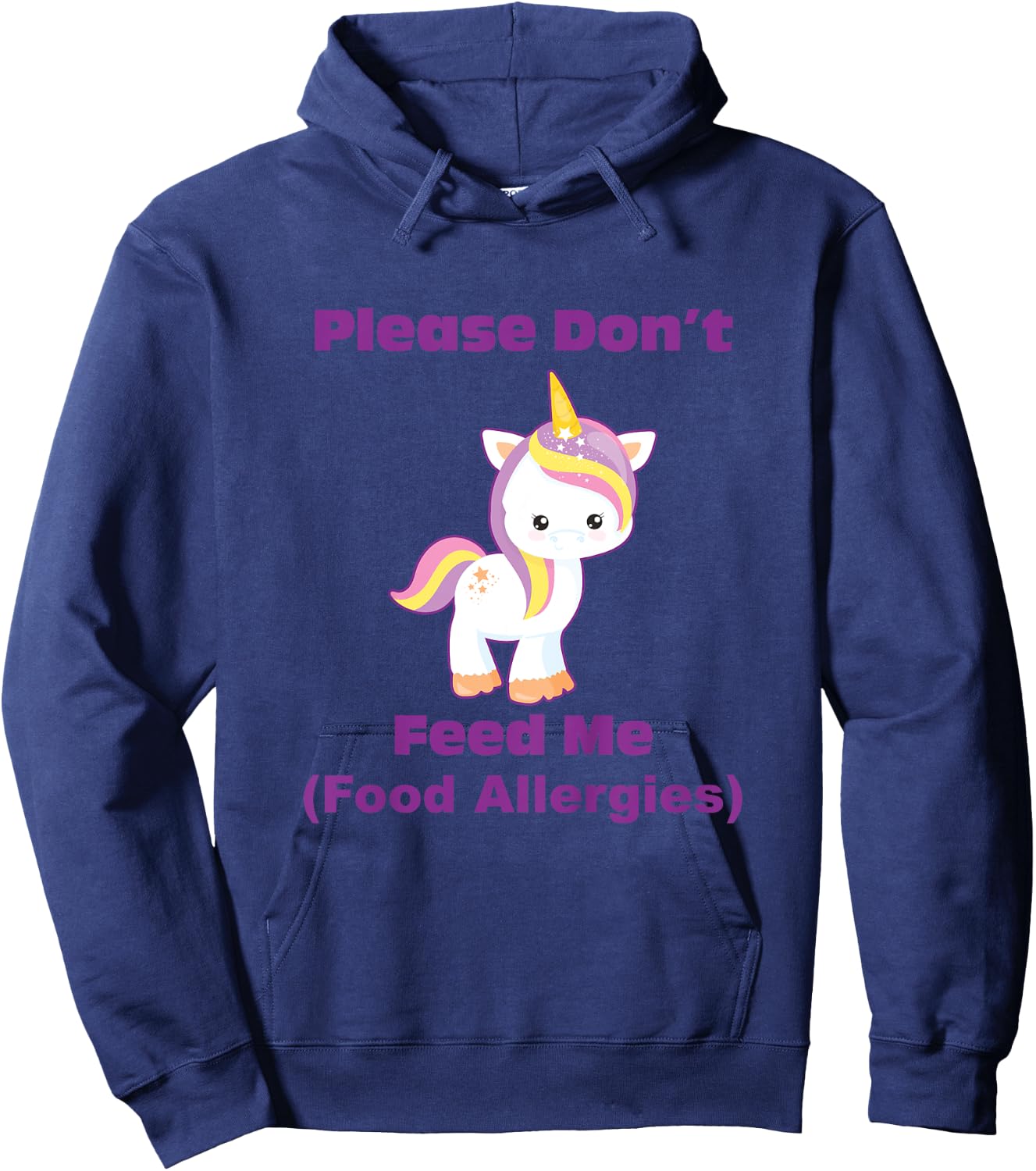 Food Allergy Toddler Kids with Cute Unicorn Hoodie - Hoodie | Navy