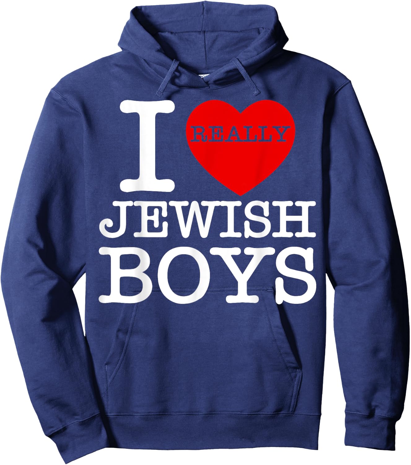 I Heart Love Jewish Boys Hebrew Judaica Red Valentines Day Hoodie - Hoodie | Navy