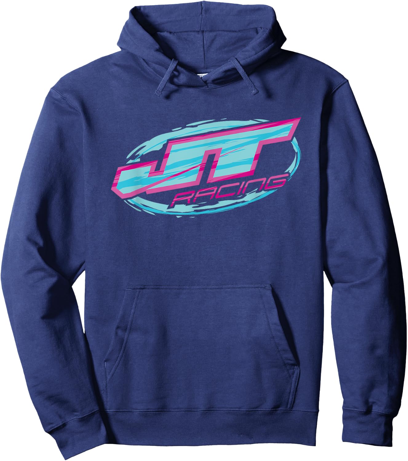 Blue and Pink JT Racing Logo , Black, S Hoodie - Hoodie | Navy
