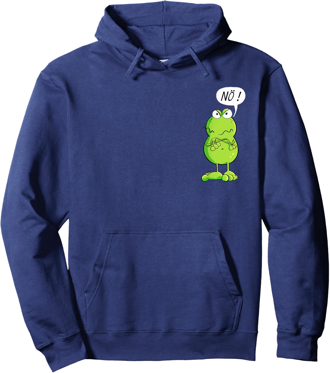 Statement with German Text "Frosch I Nö Fun Design I Nein Comic" Hoodie - Hoodie | Navy