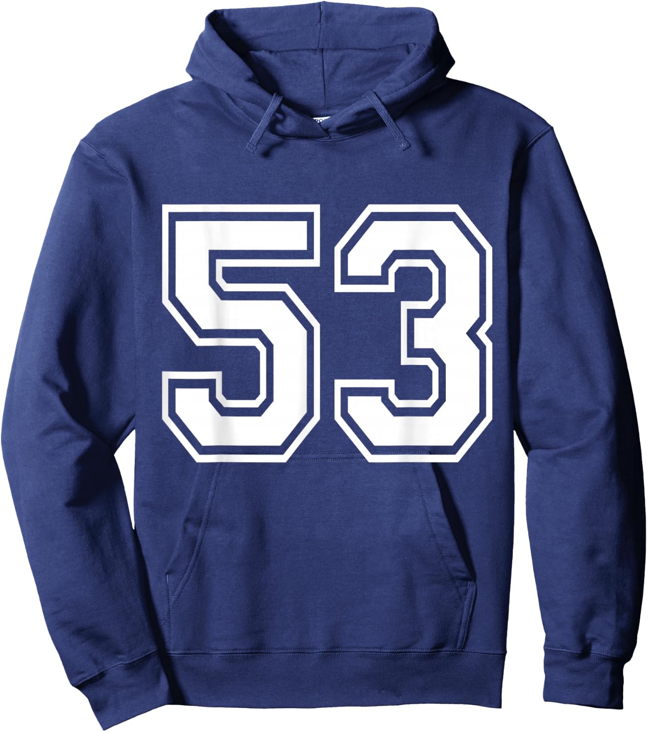 Number 53 Front + Back Varsity Sports Team 53rd Birthday Hoodie - Hoodie | Navy