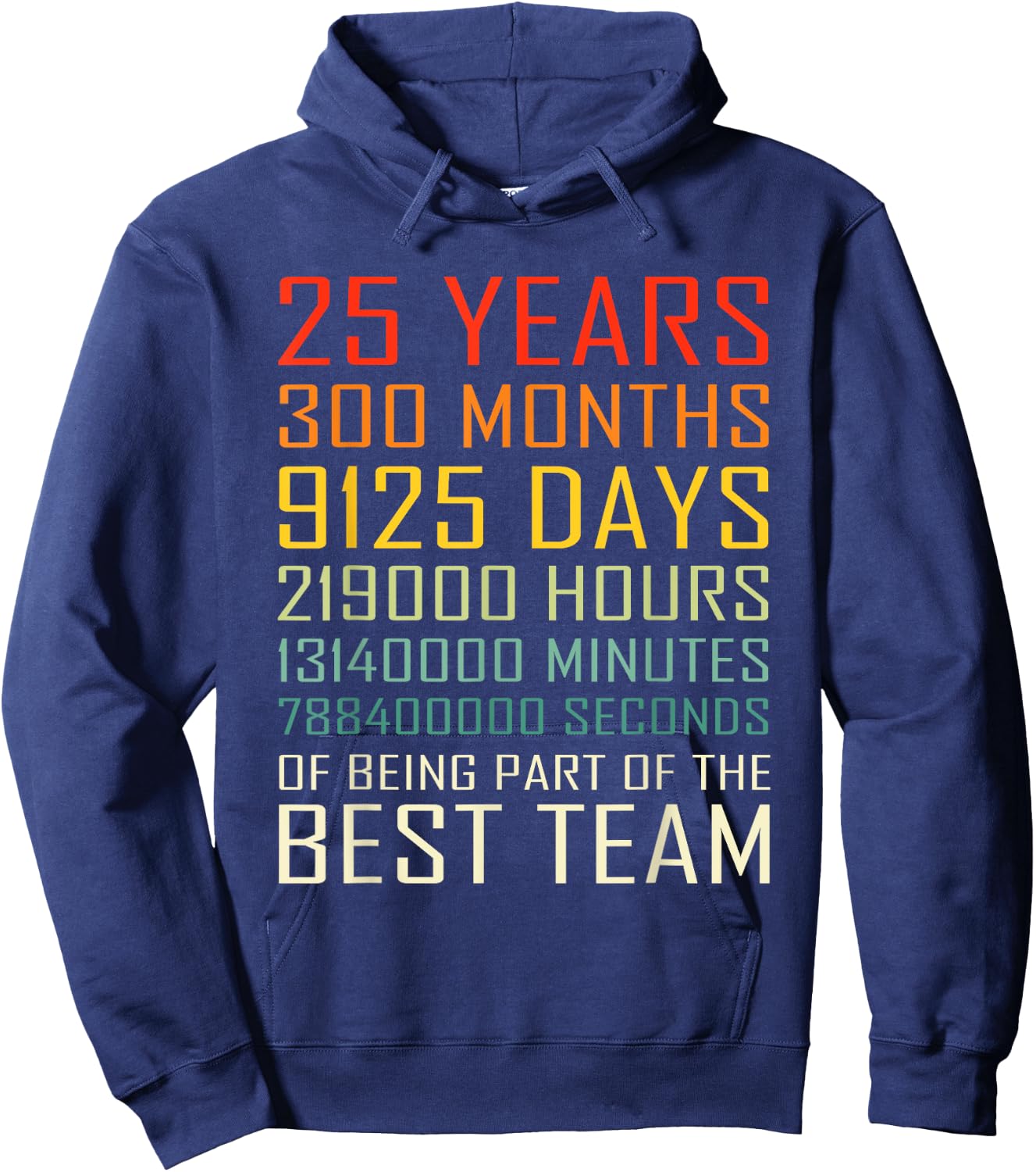Best Team Vintage Work Anniversary 25 Years Employee Hoodie - Hoodie | Navy