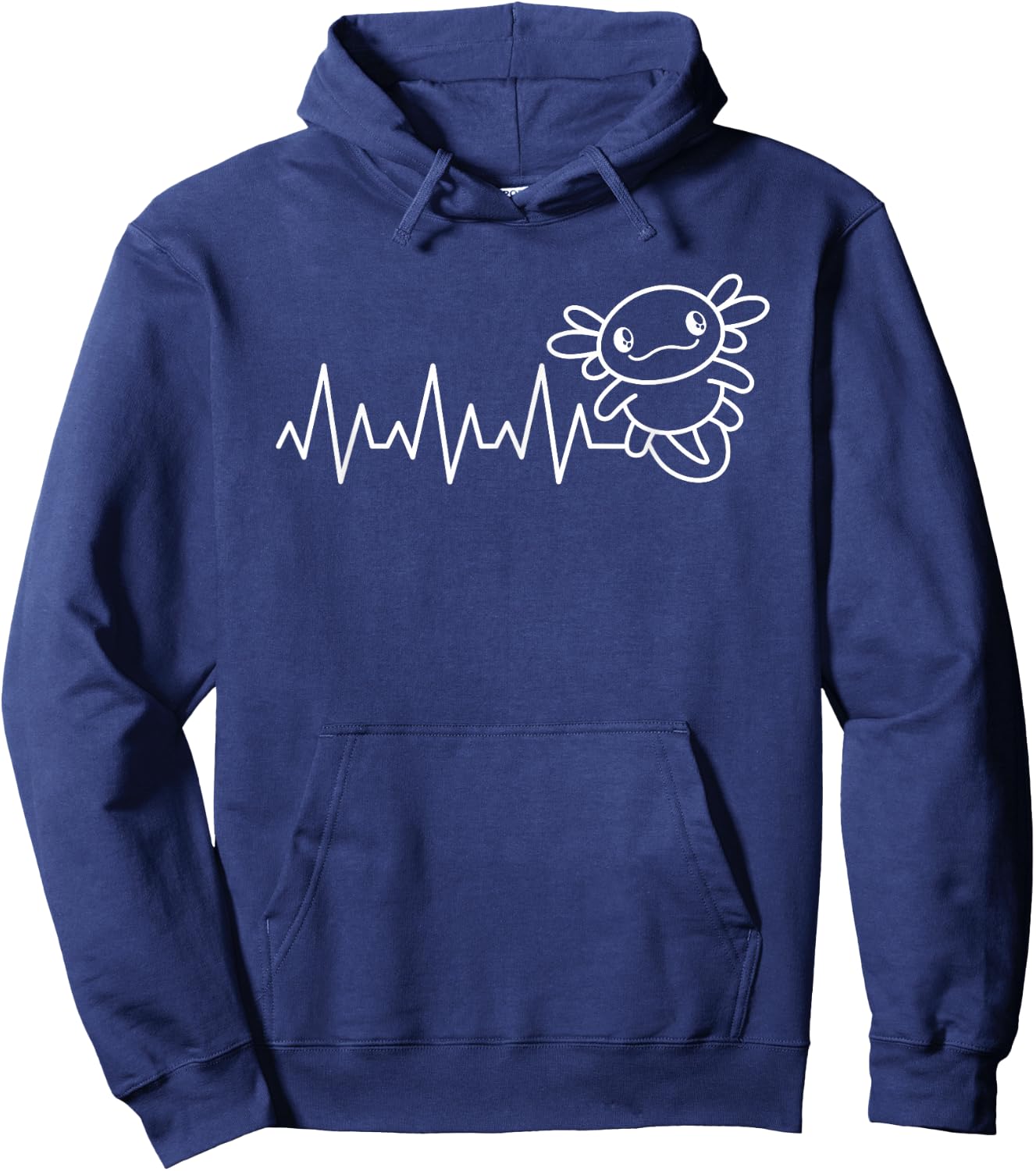Axolotl Heartbeat Kawaii Axolotl Lover Men Women Hoodie - Hoodie | Navy