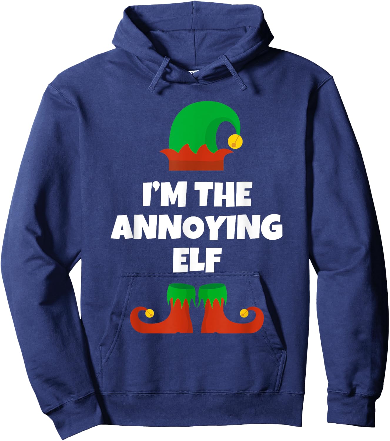 I'm The Annoying Elf Family Pajama Christmas Funny Hoodie - Hoodie | Navy