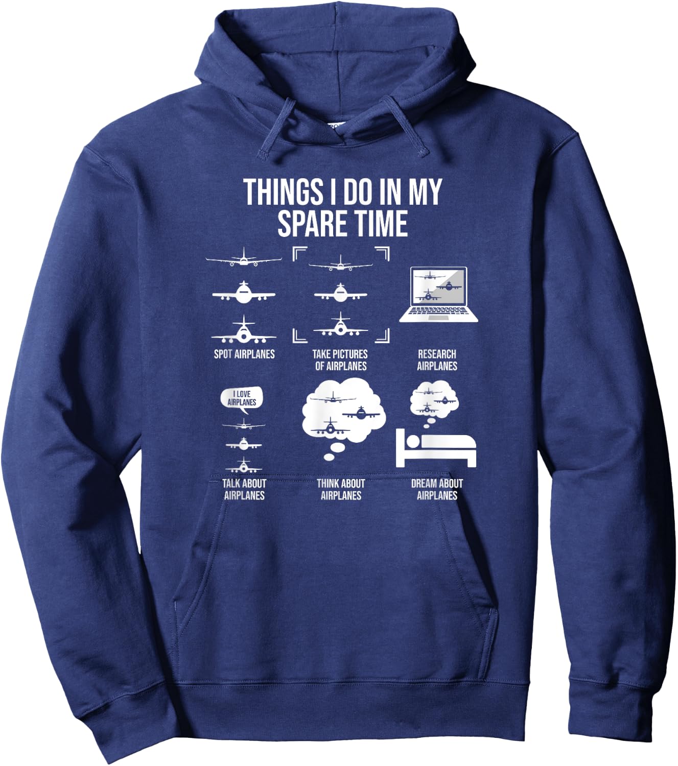 Things I Do In My Spare Time, Airplane Lover Hoodie - Hoodie | Navy