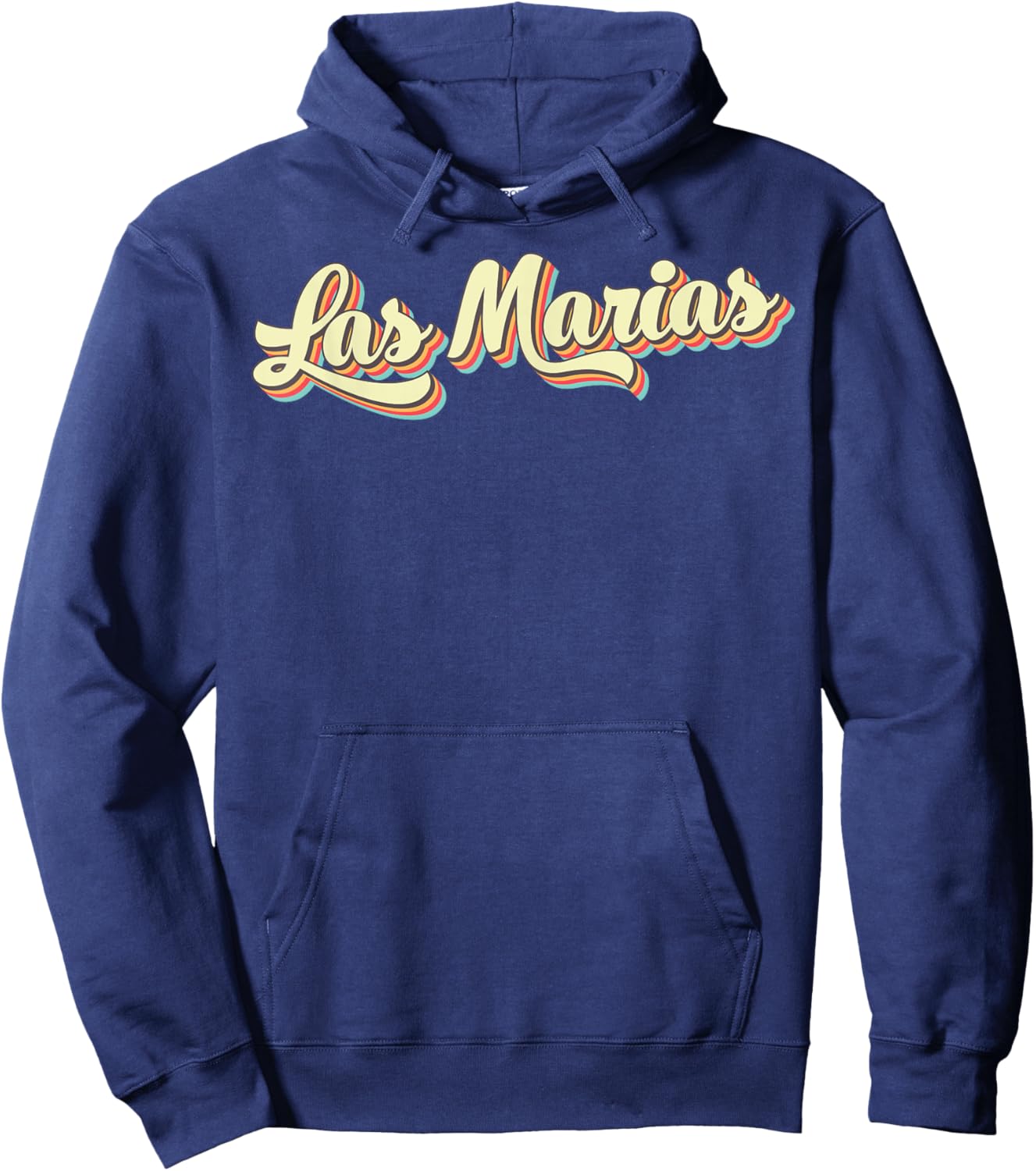 Las Marias Retro Art Baseball Font Vintage Hoodie - Hoodie | Navy