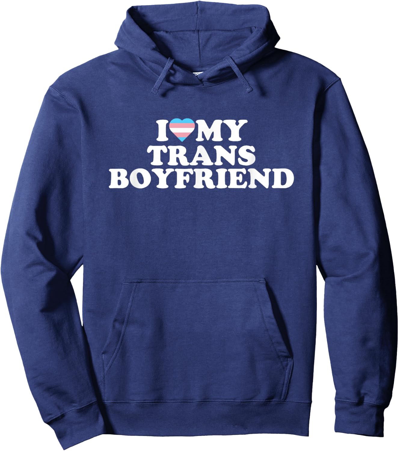 I Love My Trans Boyfriend Hoodie - Hoodie | Navy