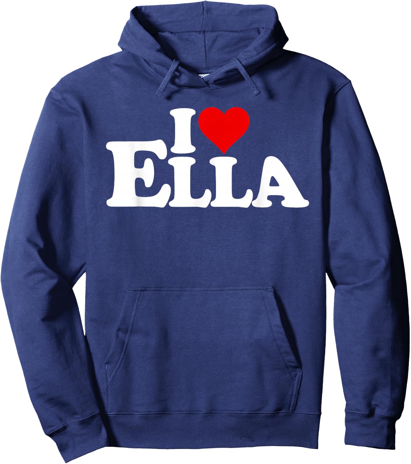 Name I Love Heart Ella on a Hoodie - Hoodie | Navy