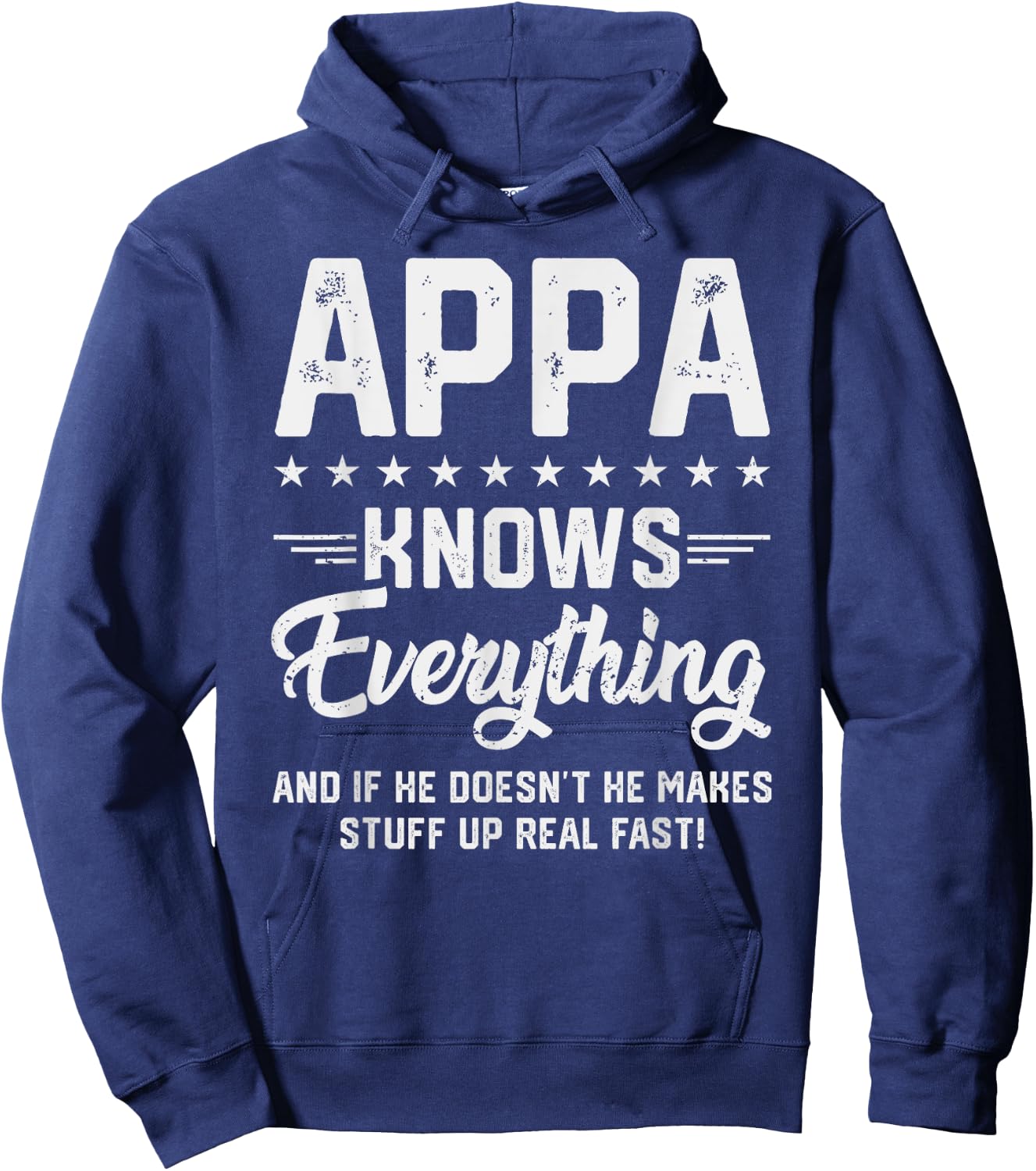 Appa Knows Everything Funny Dad Jokes Humor Hoodie - Hoodie | Navy