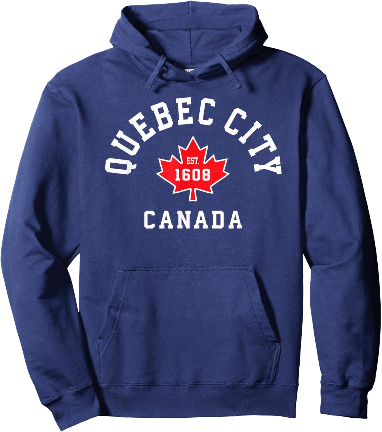 Quebec City Canada Canadian Flag Maple Leaf Gift Hoodie - Hoodie | Navy