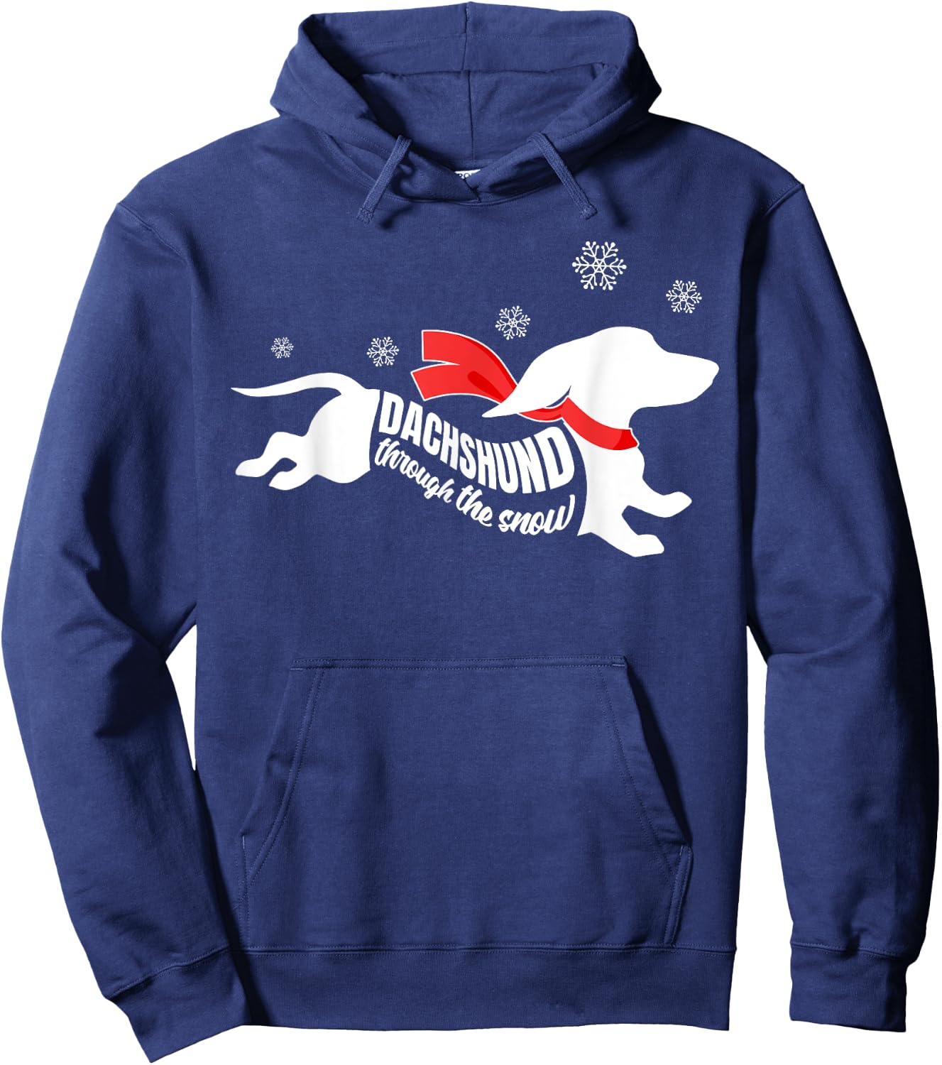 Dachshund through the Snow Doxie Dog Lovers Christmas Gift Men Women Kids Hoodie - Hoodie | Navy