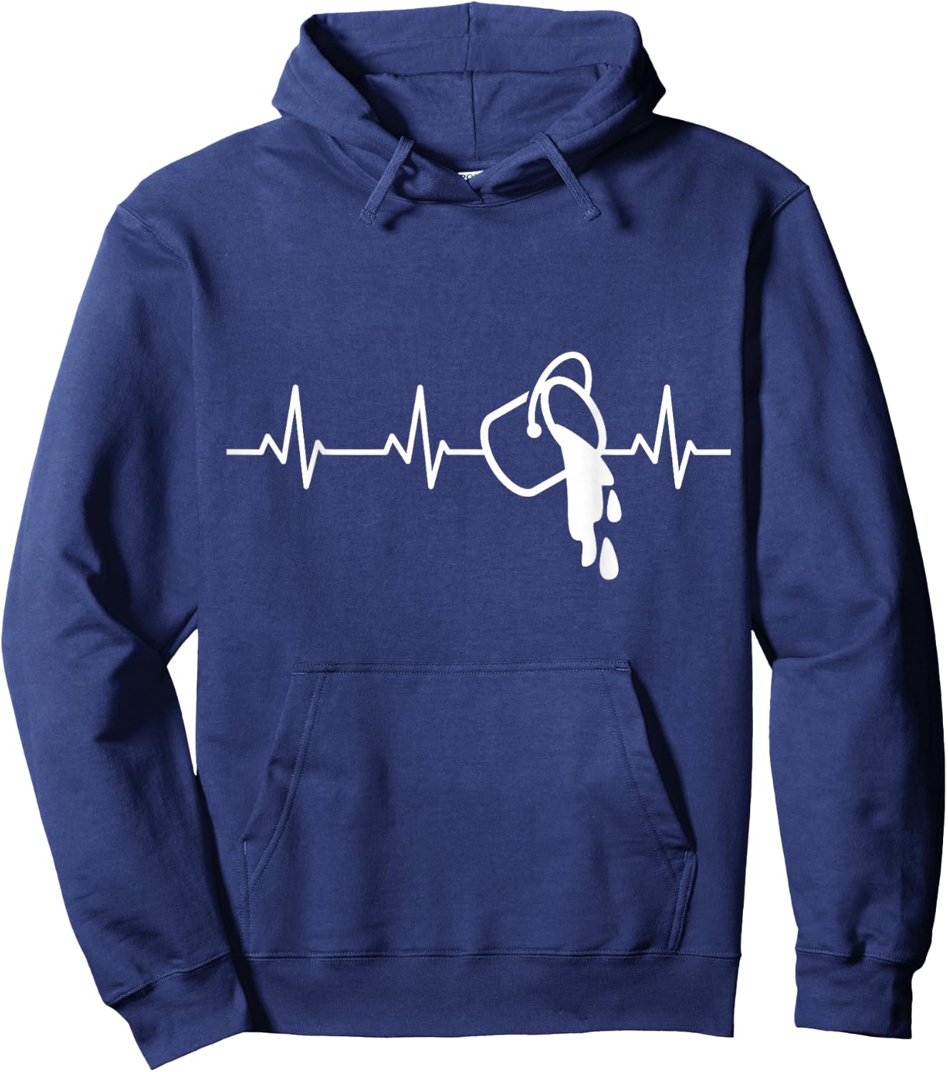 Paint Bucket ECG Heart Line Painter Craft Hoodie - Hoodie | Navy