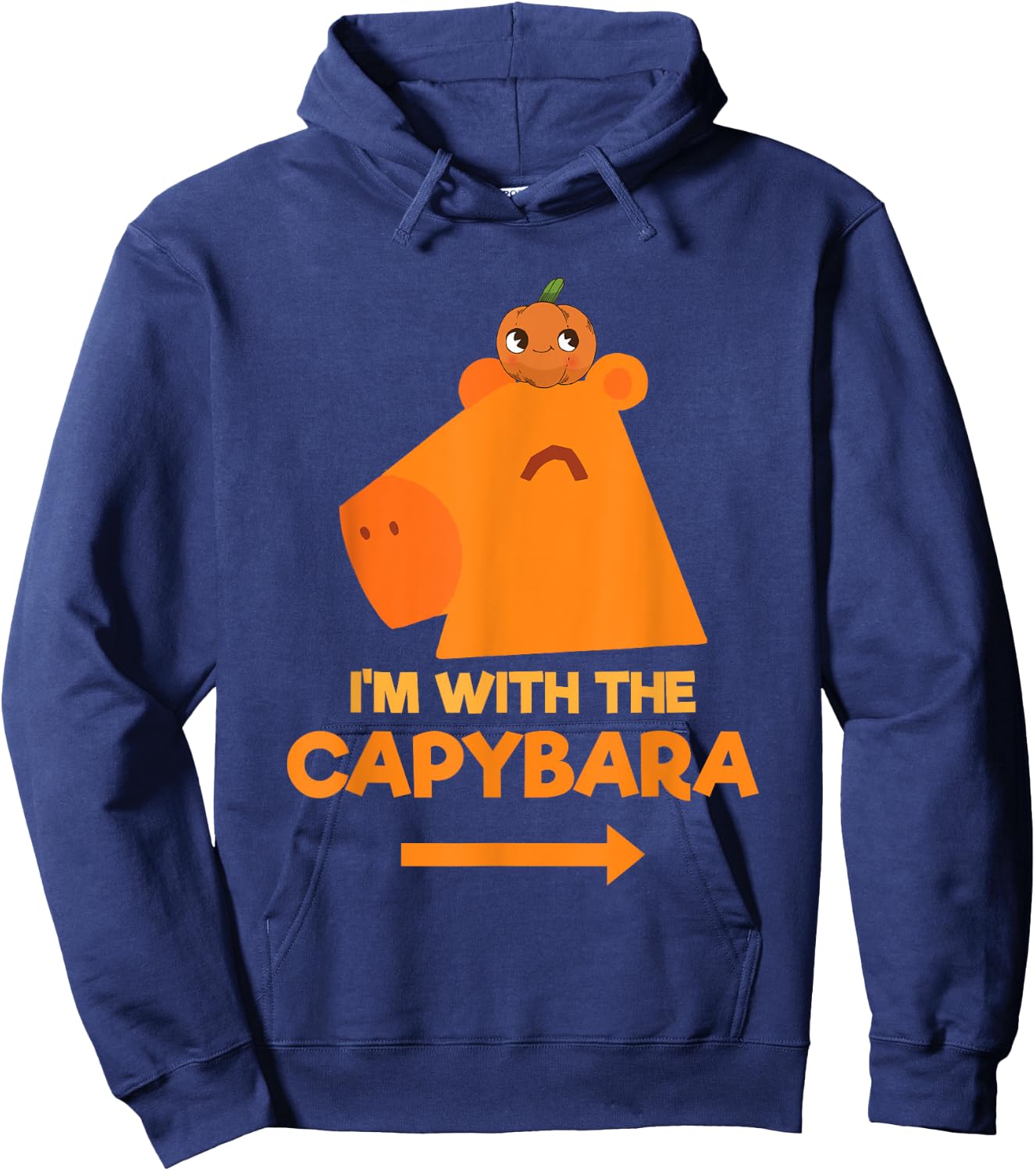 I'm With The Capybara Capy Animal Lover Lazy Halloween Hoodie - Hoodie | Navy