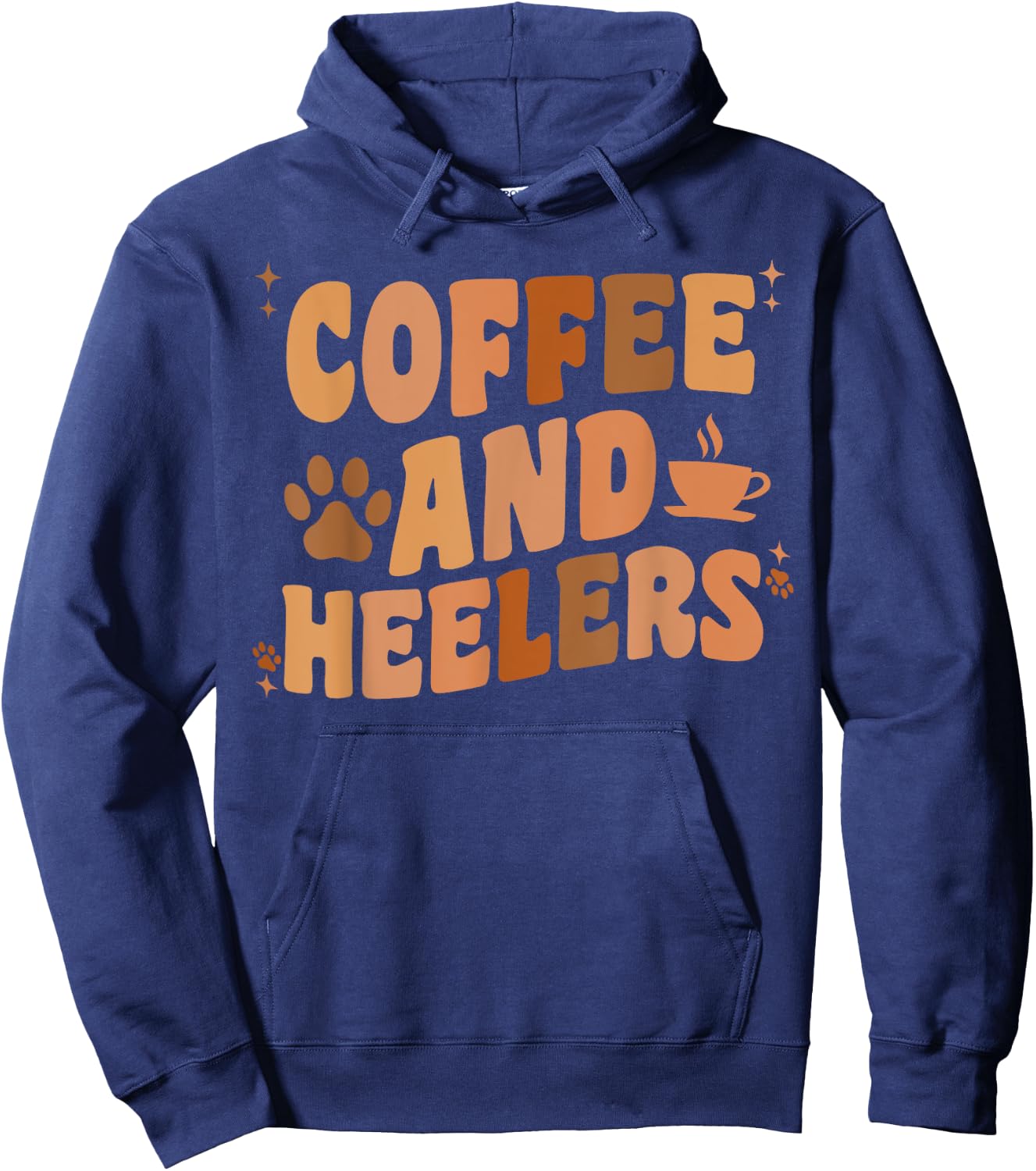 Coffee And Heelers Dog Red Blue Australian Cattle Heeler Dog Men Women Girls Kids Hoodie - Hoodie | Navy