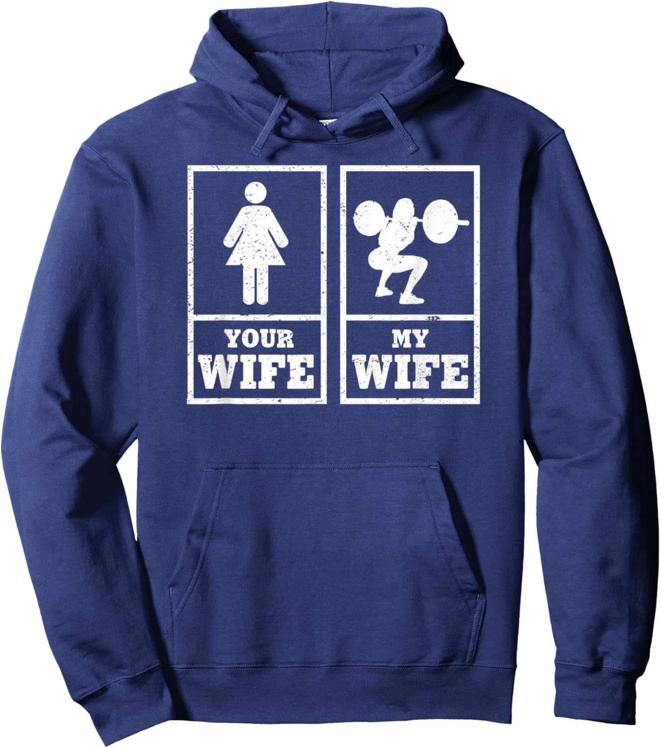 "My Wife Your Wife" Weightlifting Bodybuilder Hoodie - Hoodie | Navy
